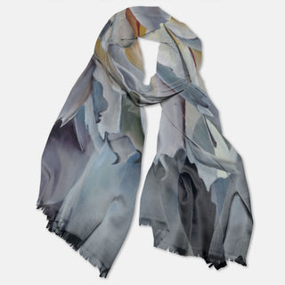 Pashmina Scarf – White Peony | Beautiful Nymph