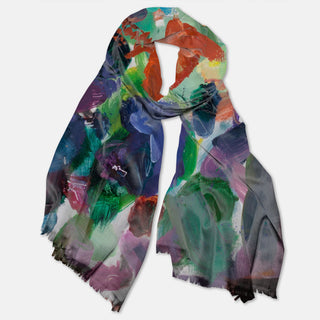 Pashmina Scarf- Blue Paint Palette